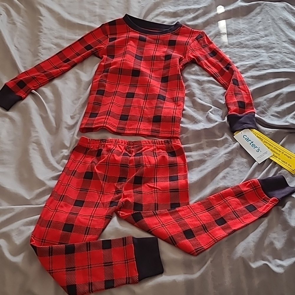 Carter's Pajama Set, Checkered Black and Red, 4t